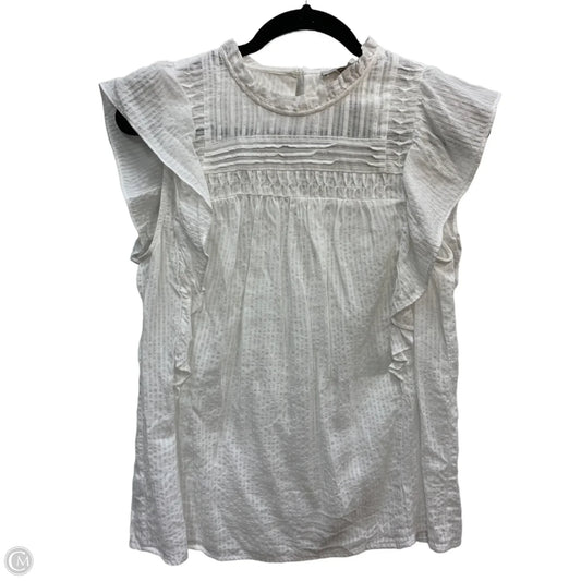 Blouse Short Sleeve By Loft In White, Size: M