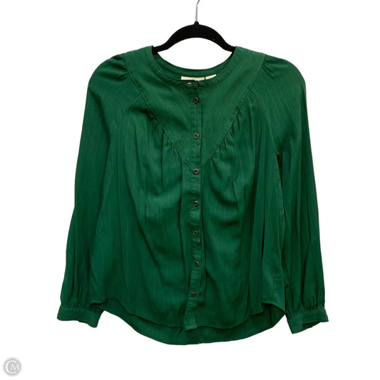 Top Long Sleeve By Maeve In Green, Size: S