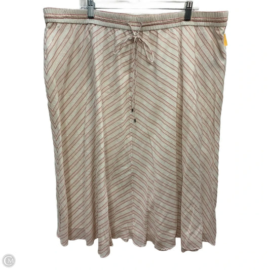 Skirt Midi By Lauren By Ralph Lauren In Pink & White, Size: 22