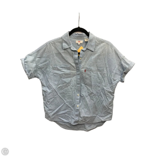Top Short Sleeve By Levis In Blue Denim, Size: S