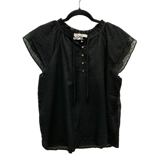 Top Short Sleeve By Loft In Black, Size: L
