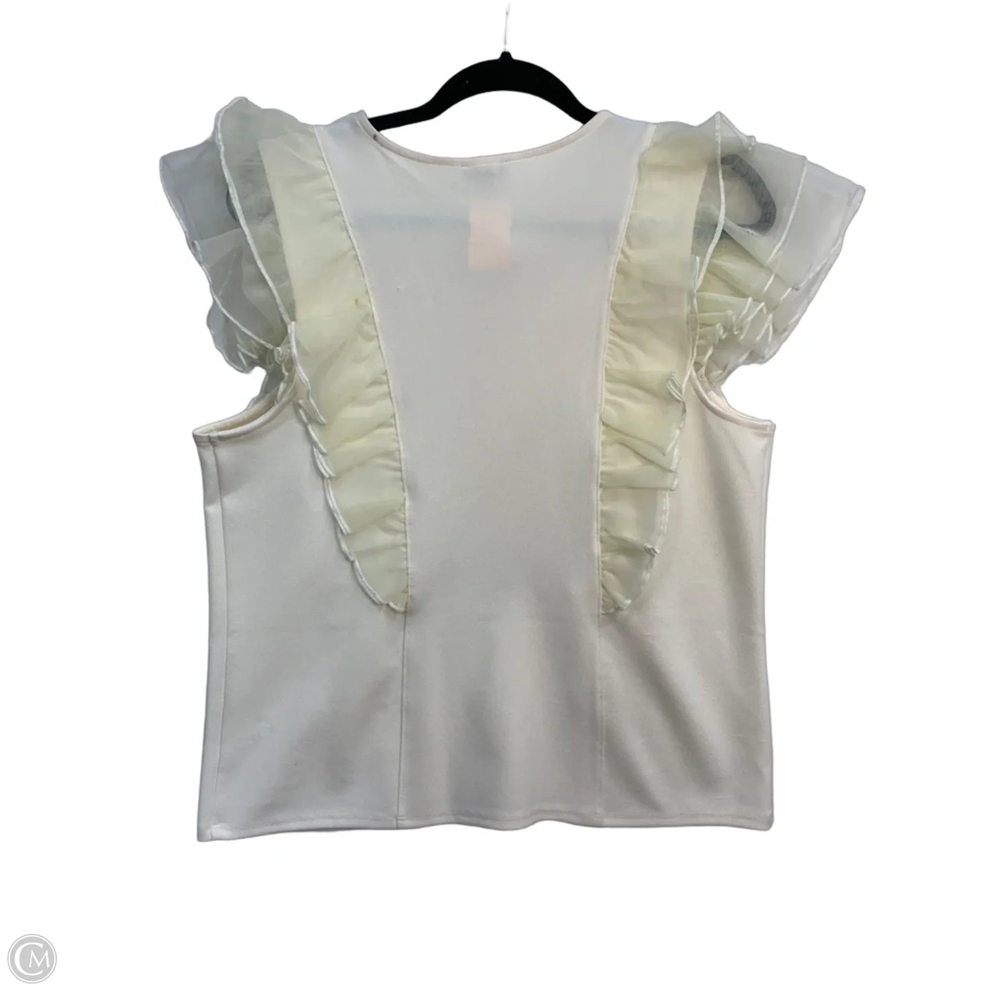 Top Short Sleeve By Express In Cream, Size: M