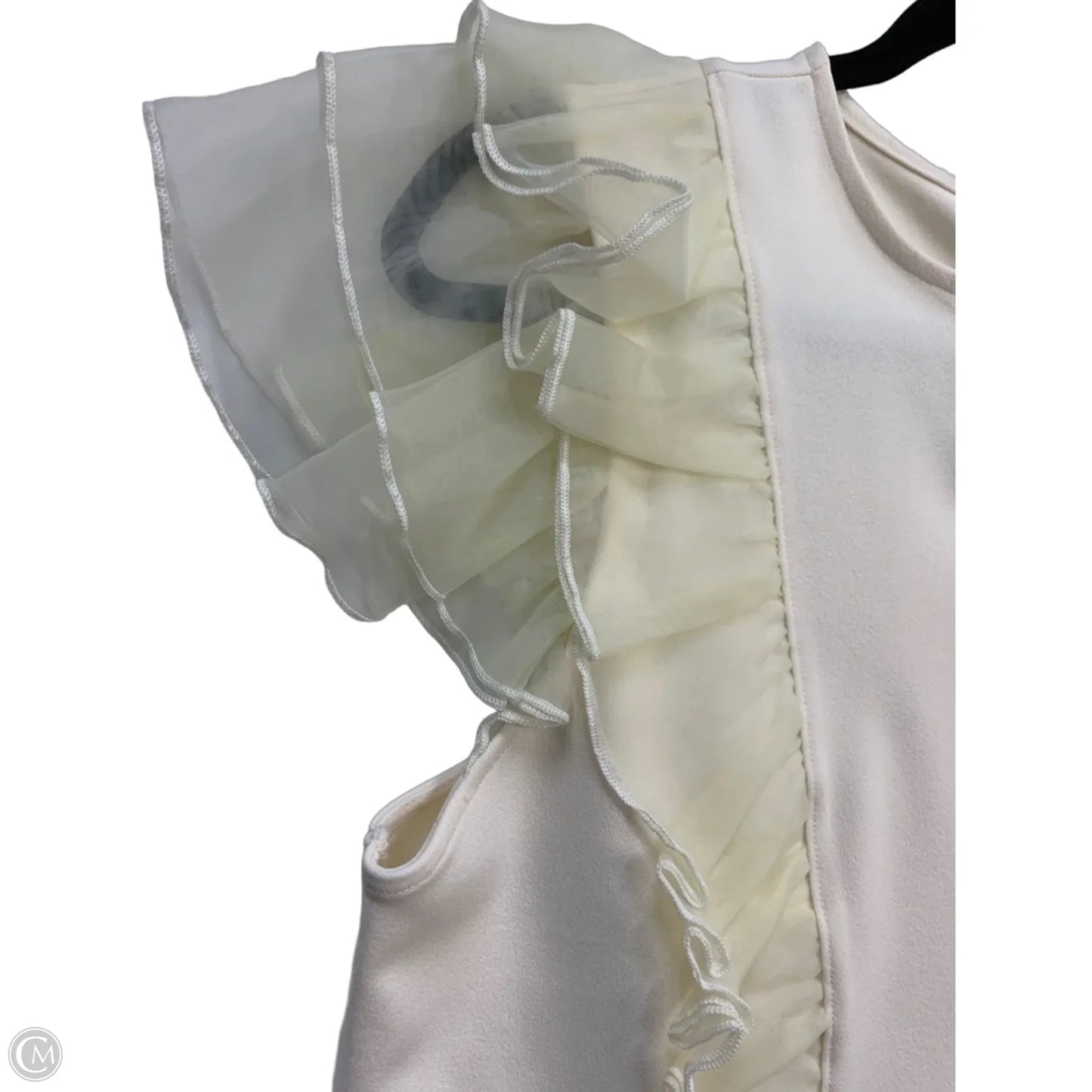Top Short Sleeve By Express In Cream, Size: M