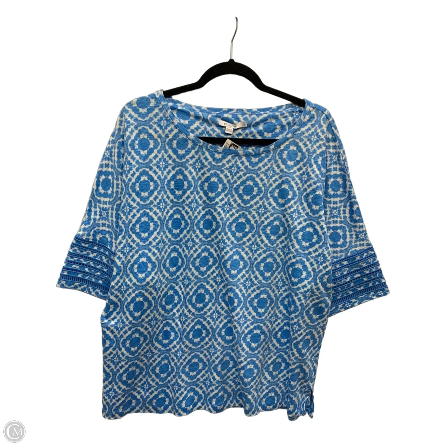 Top Short Sleeve By Chicos In Blue, Size: 16