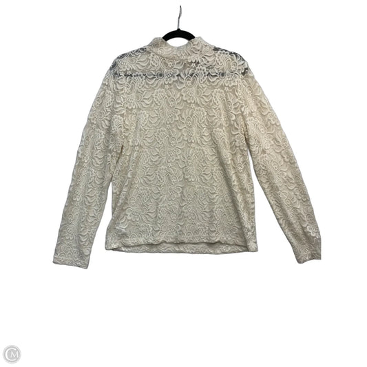 Top Long Sleeve By Loft In White, Size: M