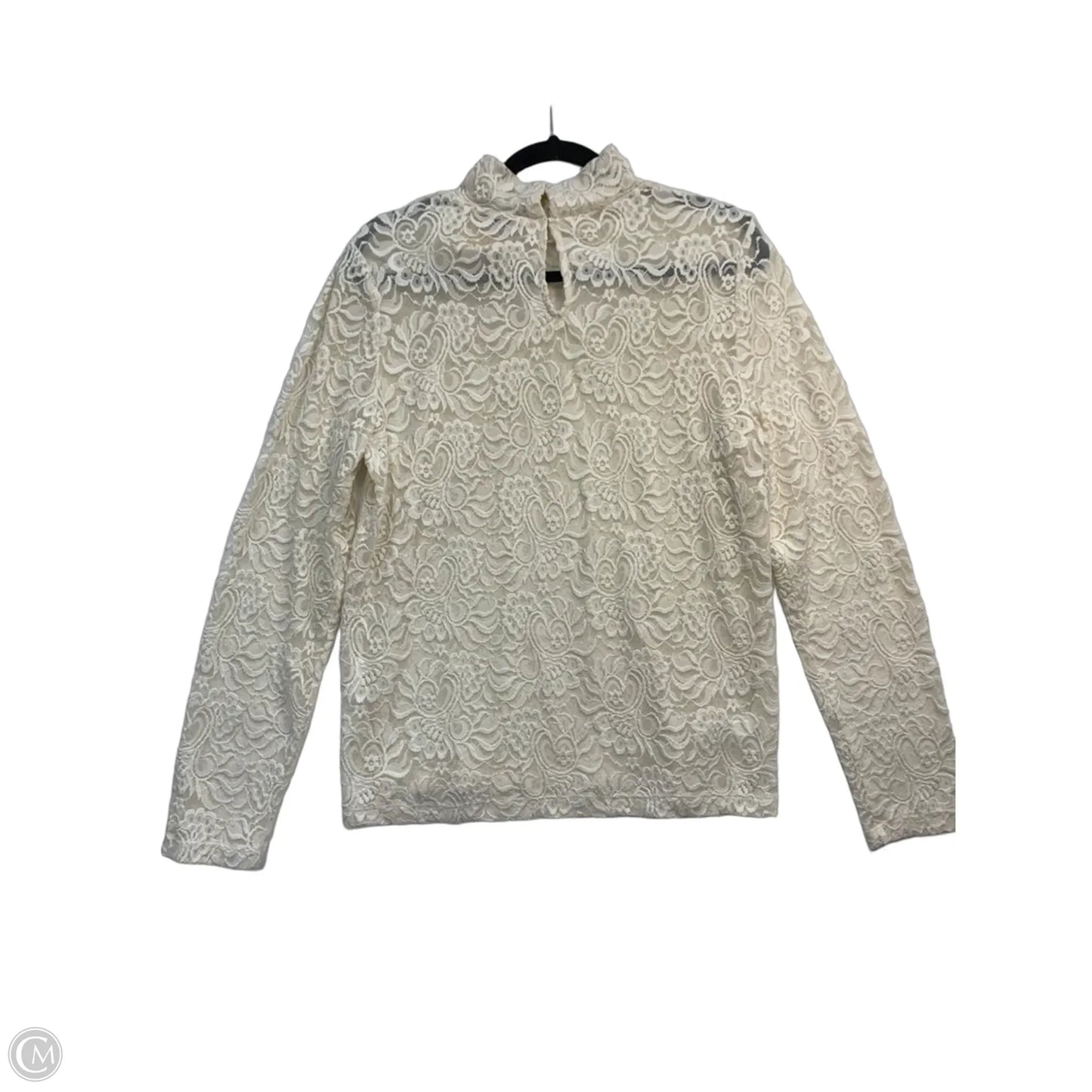 Top Long Sleeve By Loft In White, Size: M