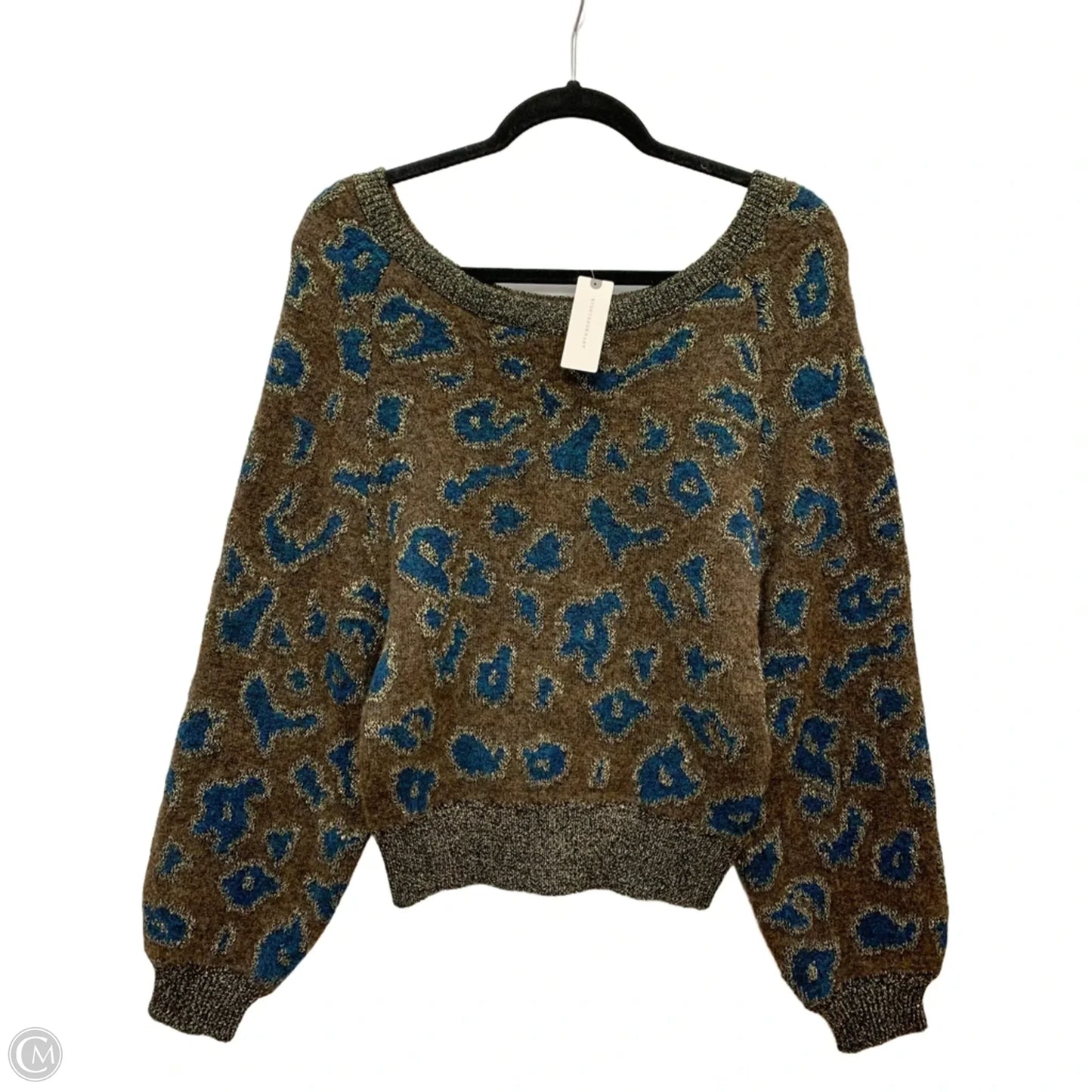 Sweater By Anthropologie In Brown & Gold, Size: S
