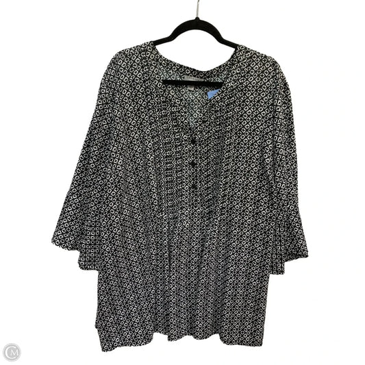 Top Short Sleeve By Catherines In Black & White, Size: 4x