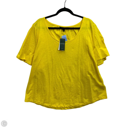 Top Short Sleeve Basic By Lauren By Ralph Lauren In Yellow, Size: 3x