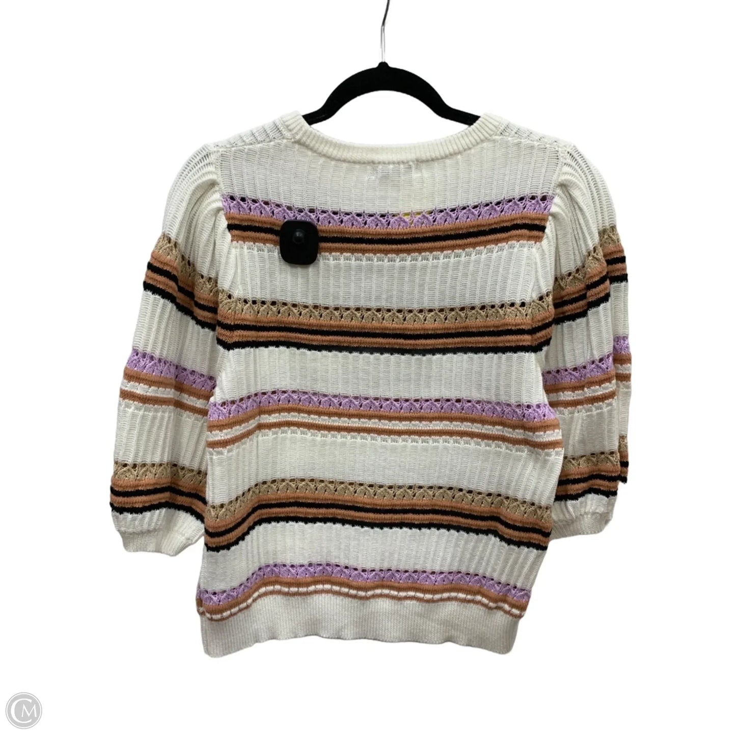Sweater By Clothes Mentor In Cream & Tan, Size: M