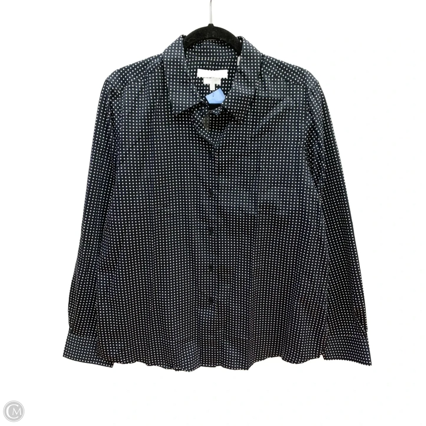 Top Long Sleeve By Foxcroft In Black & White, Size: 16