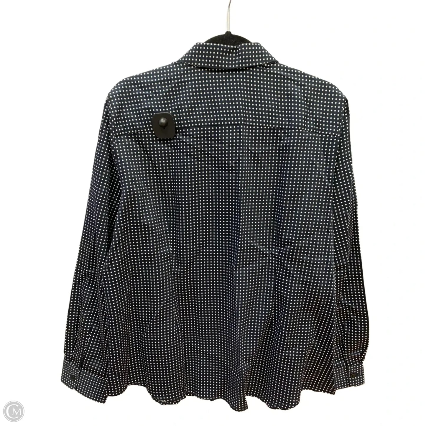 Top Long Sleeve By Foxcroft In Black & White, Size: 16