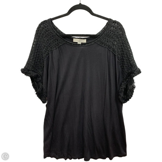 Top Short Sleeve By Loft In Black, Size: 20