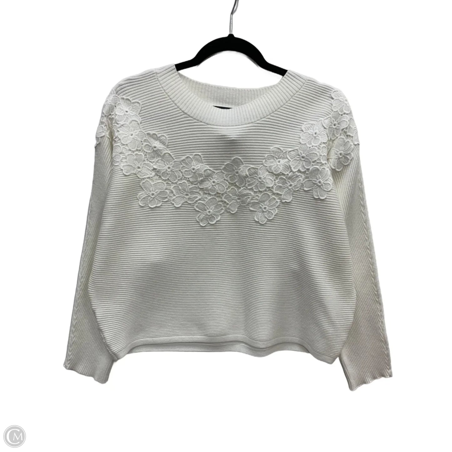 Sweater By Ann Taylor In Cream, Size: L
