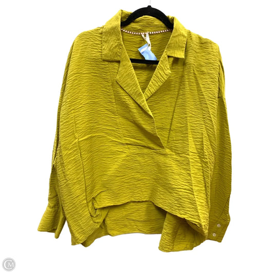 Top Long Sleeve By Anthropologie In Yellow, Size: L