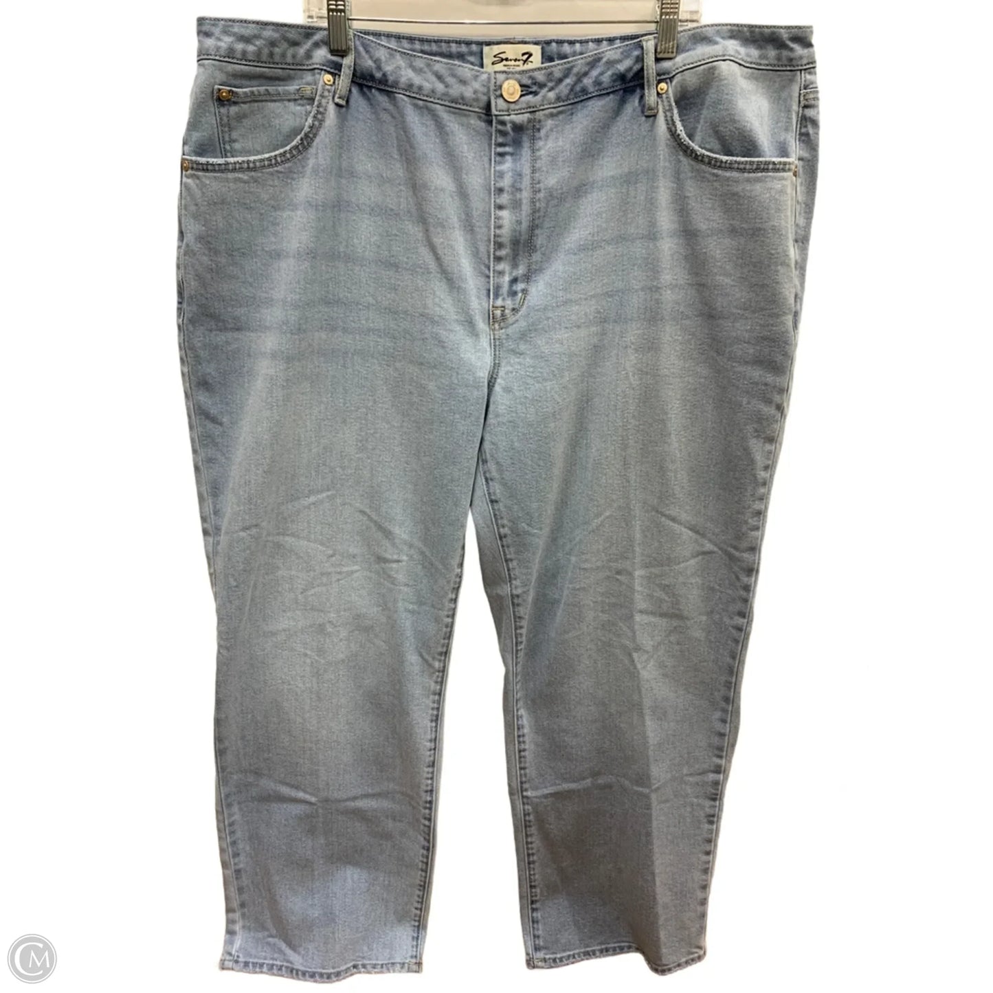 Jeans Straight By Seven 7 In Blue Denim, Size: 22