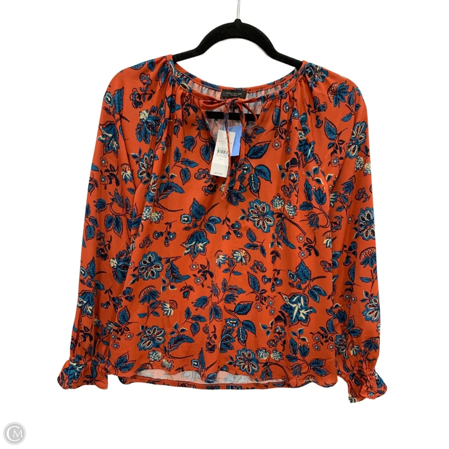 Blouse Long Sleeve By Ann Taylor In Orange, Size: Xs