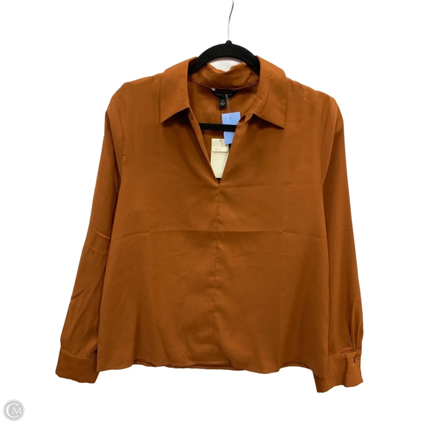Top Long Sleeve By Banana Republic In Orange, Size: S