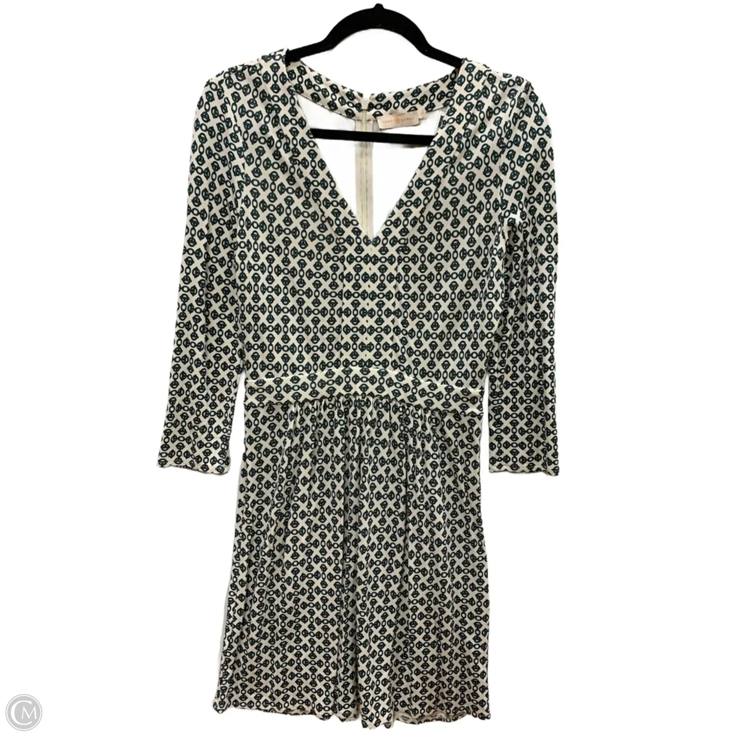 Dress Designer By Tory Burch In Green & White, Size: S
