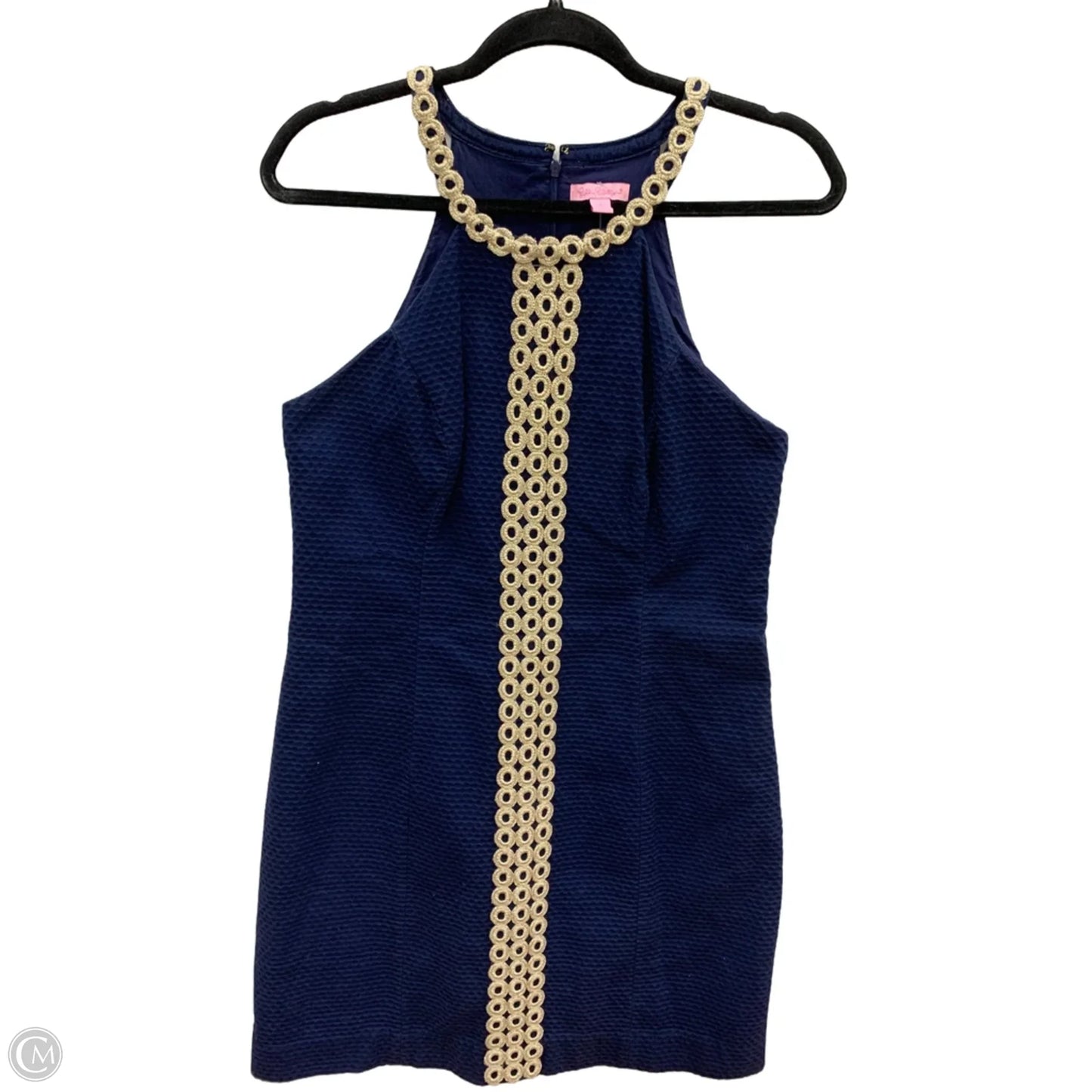 Dress Designer By Lilly Pulitzer In Blue & Gold, Size: 8