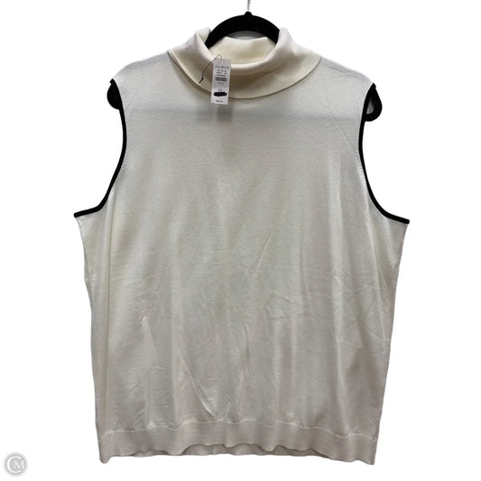 Vest Sweater By Talbots In Cream, Size: 2x