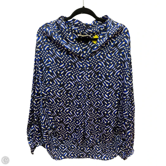 Top Long Sleeve By Michael By Michael Kors In Blue & White, Size: 2x
