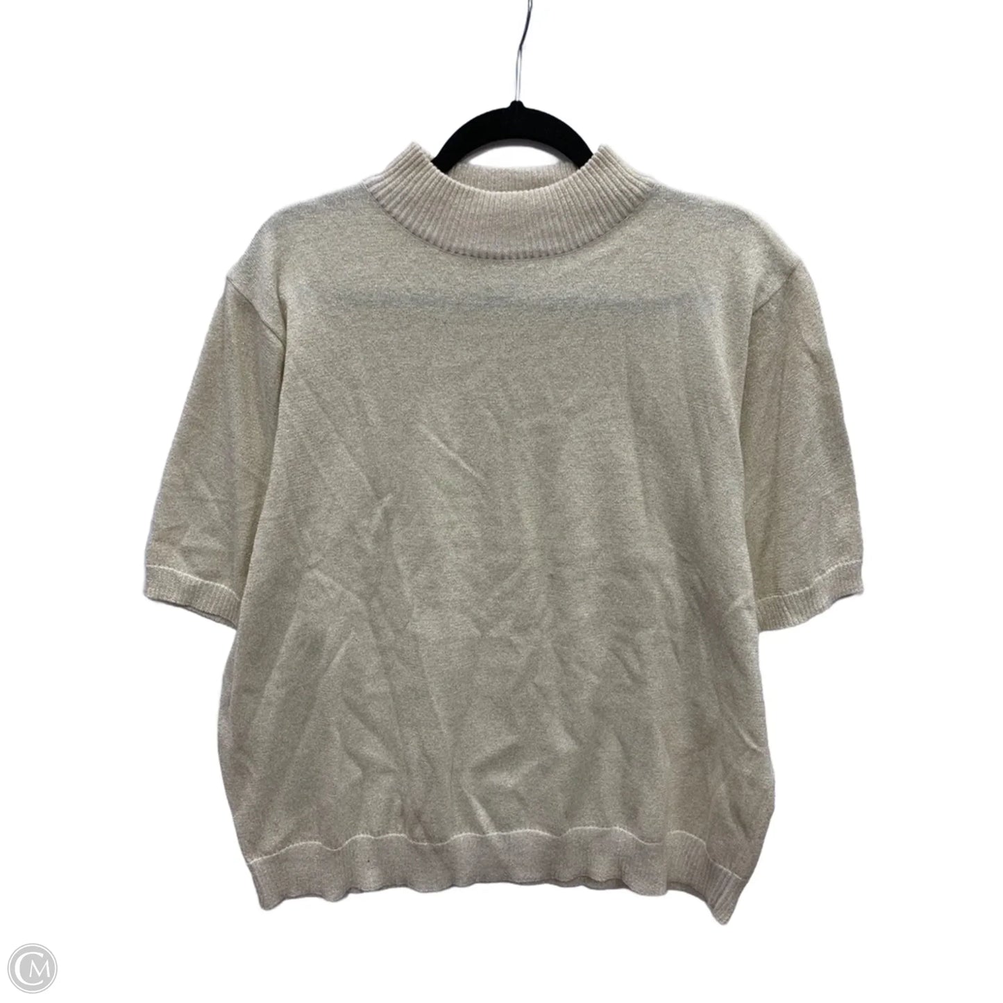 Sweater Short Sleeve By Bon Worth In Gold, Size: Lp