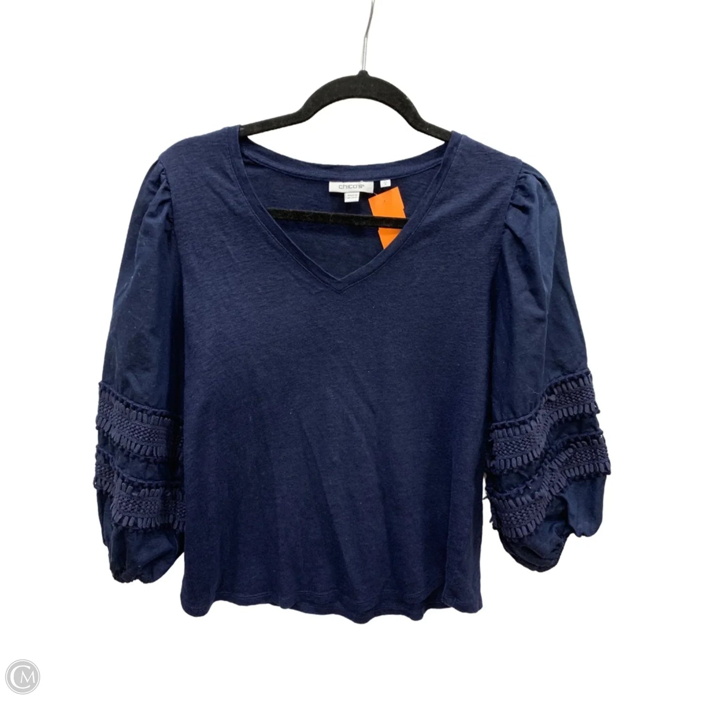Top Long Sleeve By Chicos In Blue, Size: S