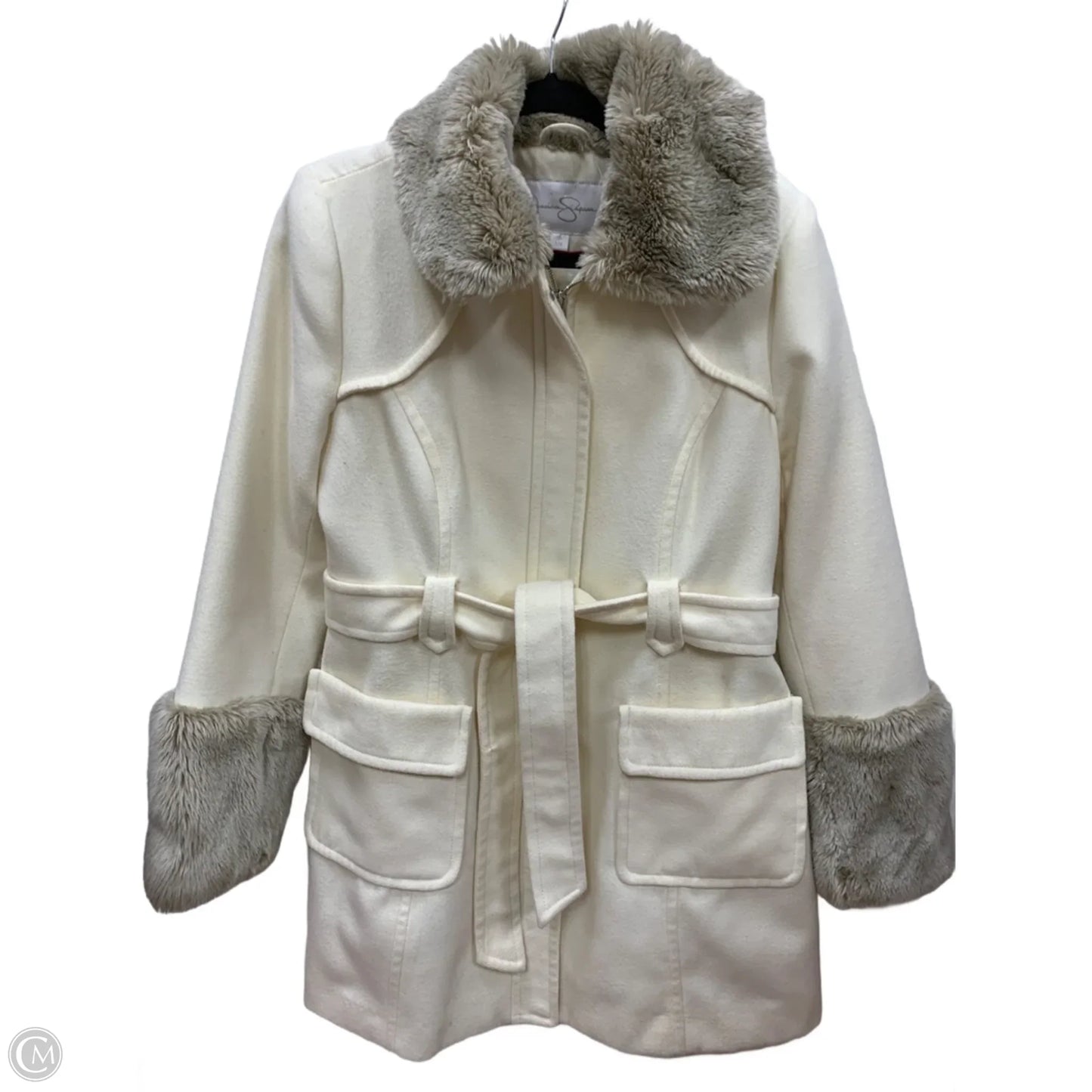 Coat Peacoat By Jessica Simpson In Cream, Size: L