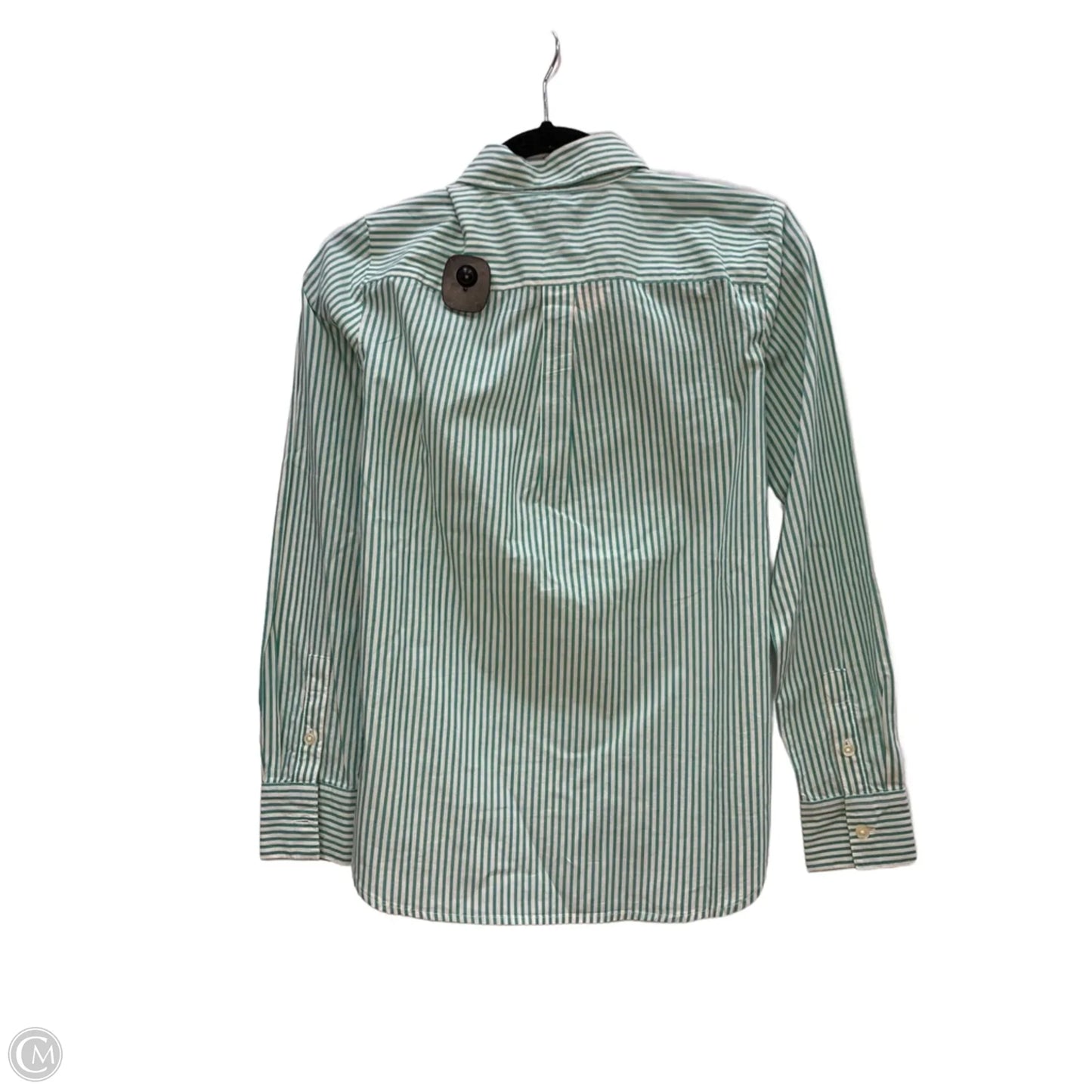 Top Long Sleeve By Ann Taylor In Green & White, Size: Xs
