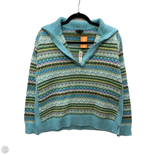 Sweater By Talbots In Blue & Green, Size: M