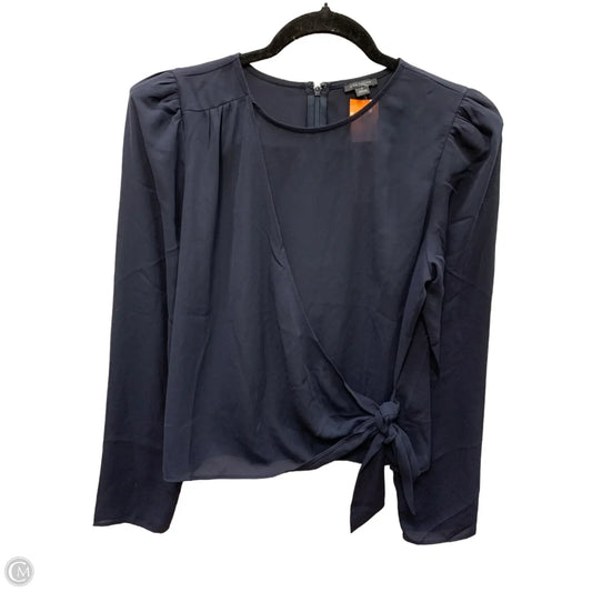 Blouse Long Sleeve By Ann Taylor In Blue, Size: S