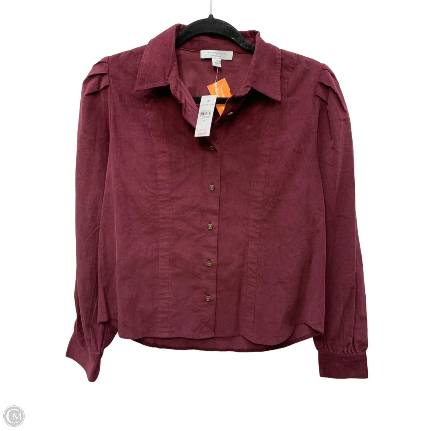 Top Long Sleeve By Ann Taylor In Maroon, Size: Xs