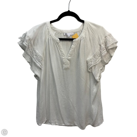 Blouse Short Sleeve By Dr2 In White, Size: Xl