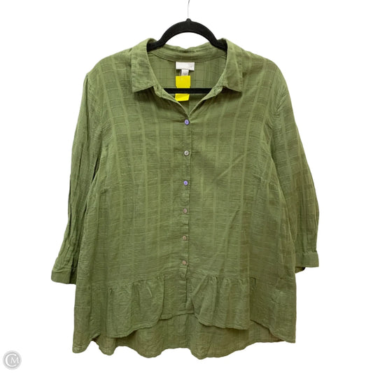 Top Long Sleeve By J. Jill In Green, Size: Xl