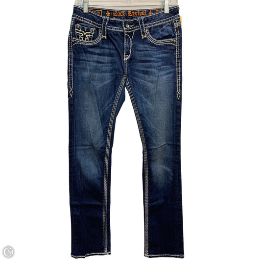 Jeans Straight By Rock Revival In Blue Denim, Size: 6