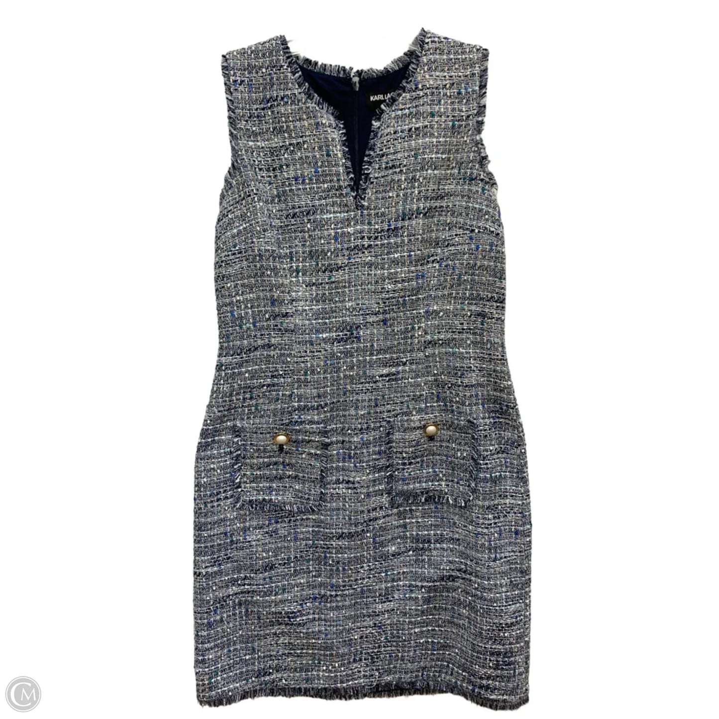 Dress Designer By Karl Lagerfeld In Blue, Size: S