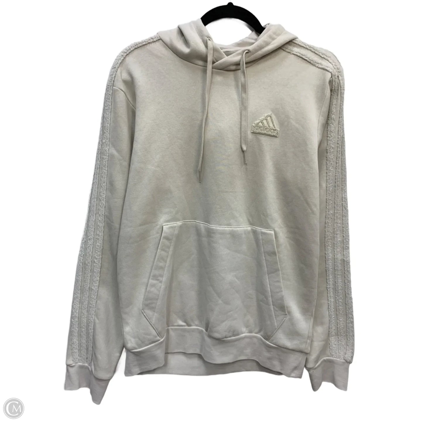 Athletic Sweatshirt Hoodie By Adidas In Beige, Size: S