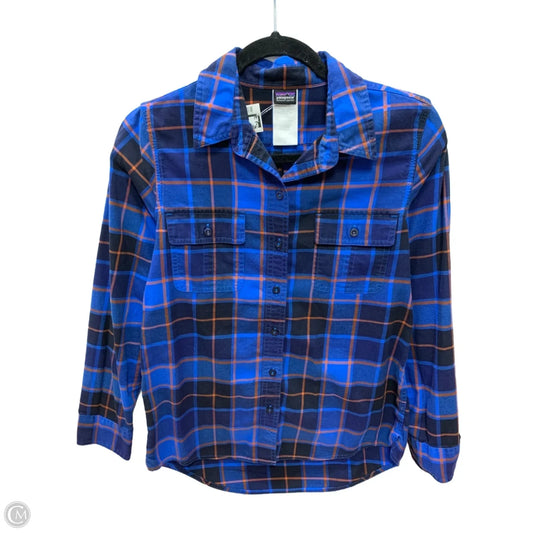 Top Long Sleeve By Patagonia In Plaid Pattern, Size: 2