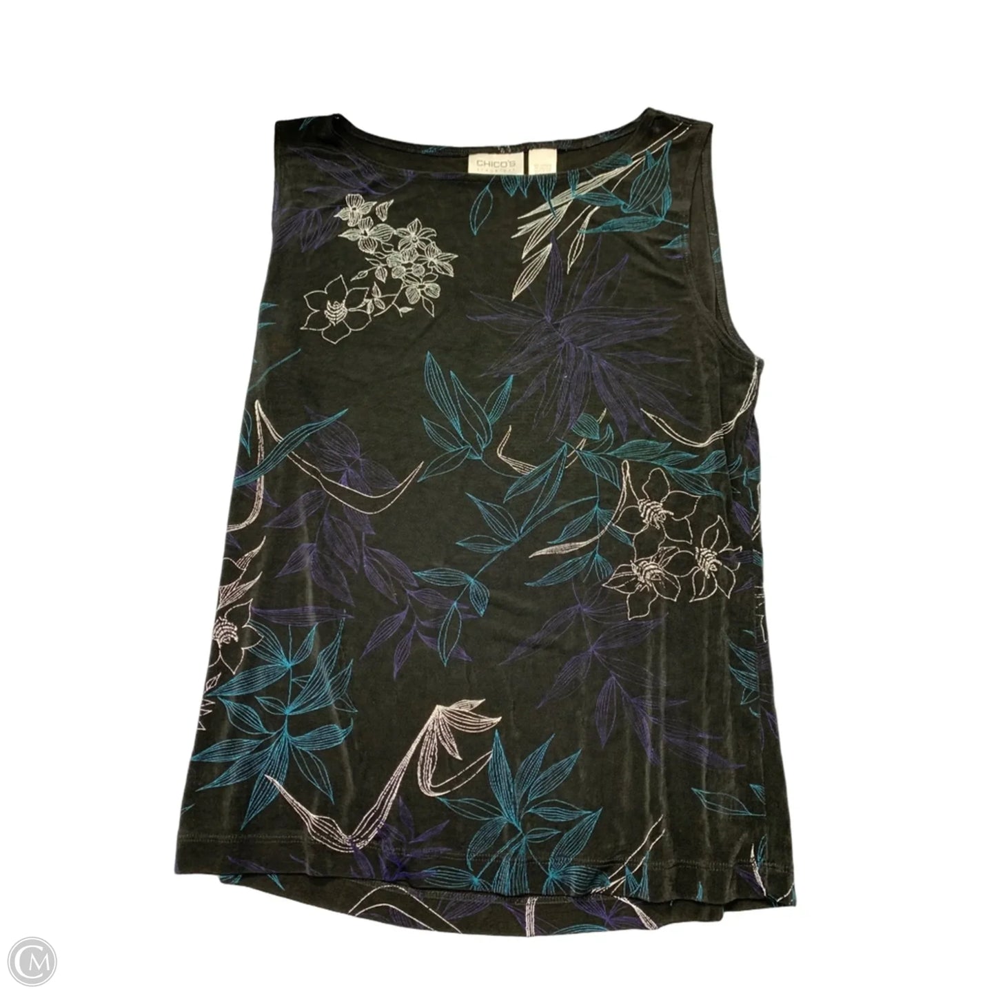 Tank Top By Chicos In Black & Blue, Size: 12