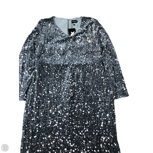 Dress Party Long By Clothes Mentor In Silver, Size: Xl
