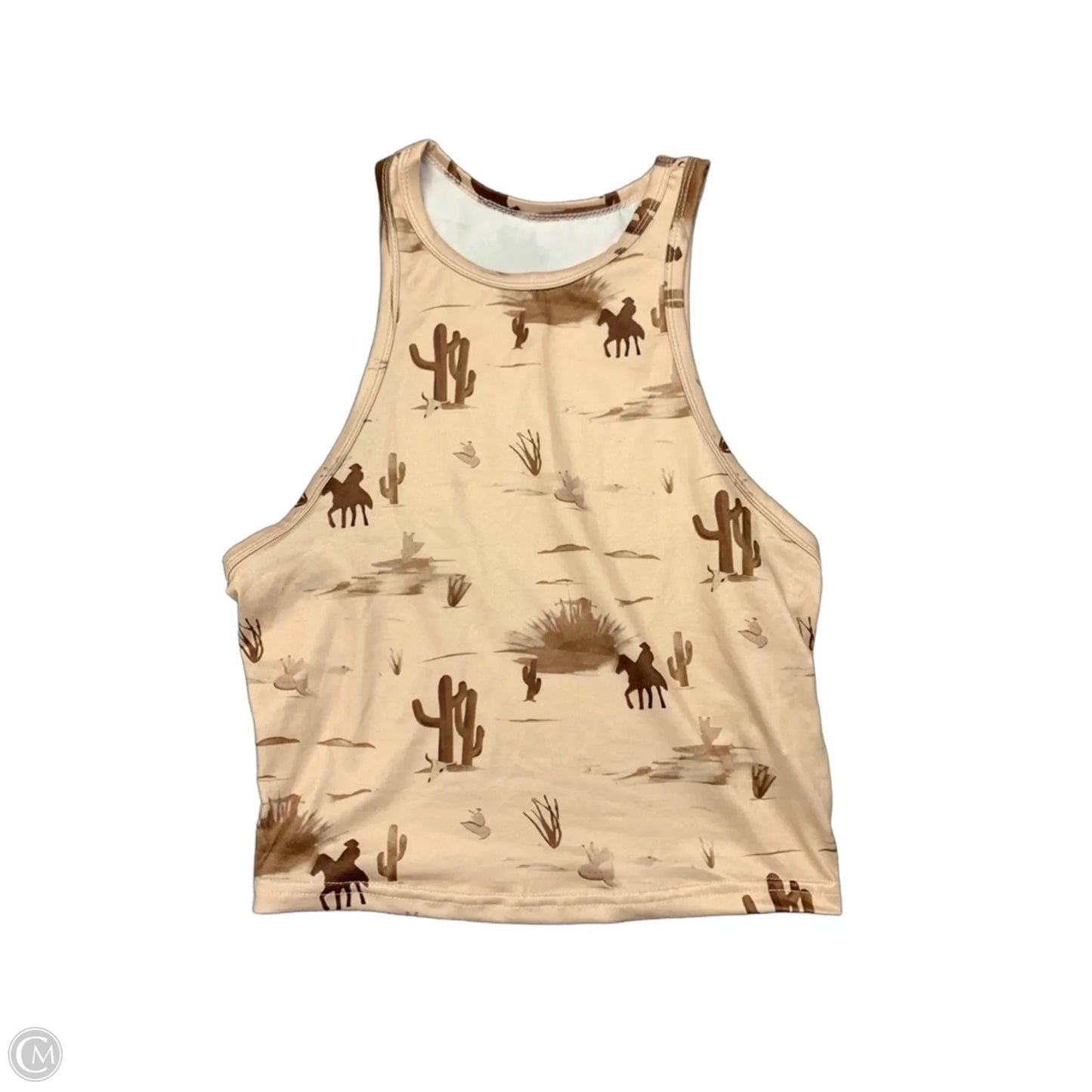 Tank Top By Shein In Brown & Cream, Size: S