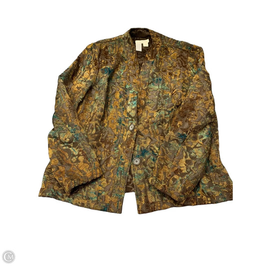 Blazer By Coldwater Creek In Brown & Gold, Size: 1x