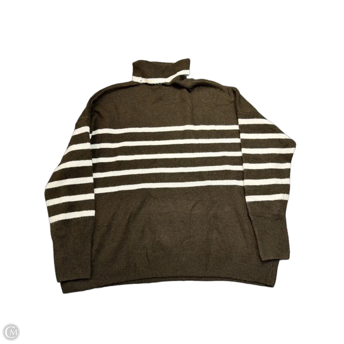 Sweater By Cece In Brown & Cream, Size: L