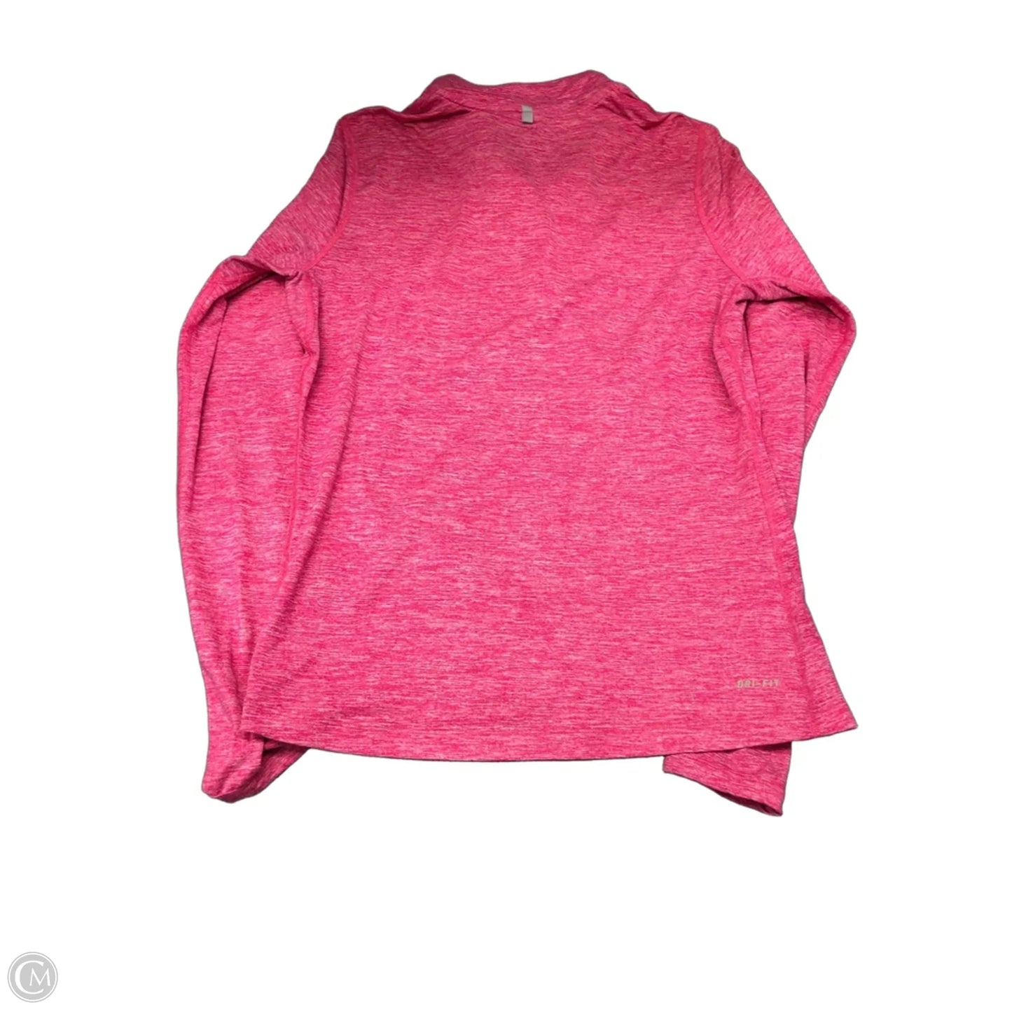 Athletic Top Long Sleeve Collar By Nike In Plaid Pattern, Size: M