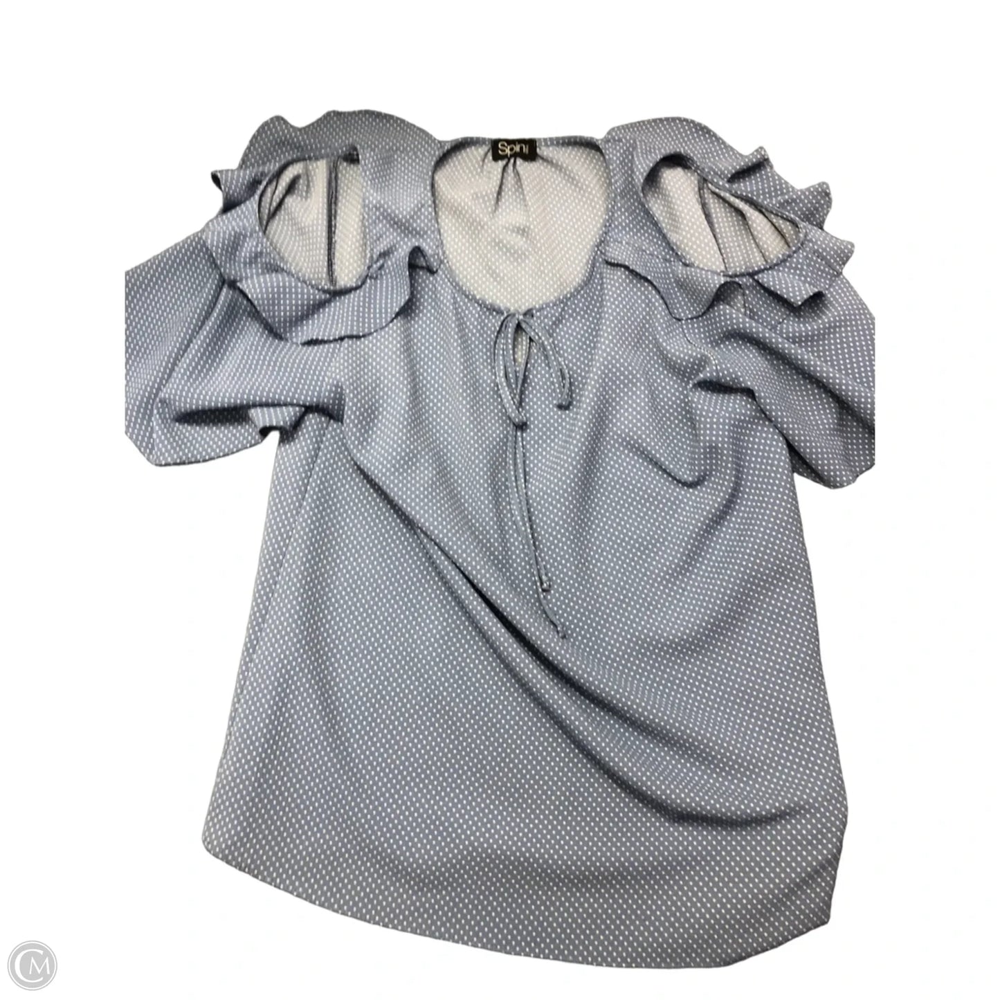 Blouse Short Sleeve By Spin In Polkadot Pattern, Size: Xl