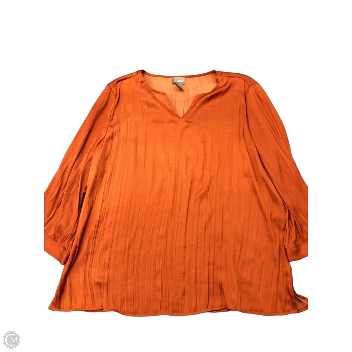 Blouse 3/4 Sleeve By Chicos In Orange, Size: 12