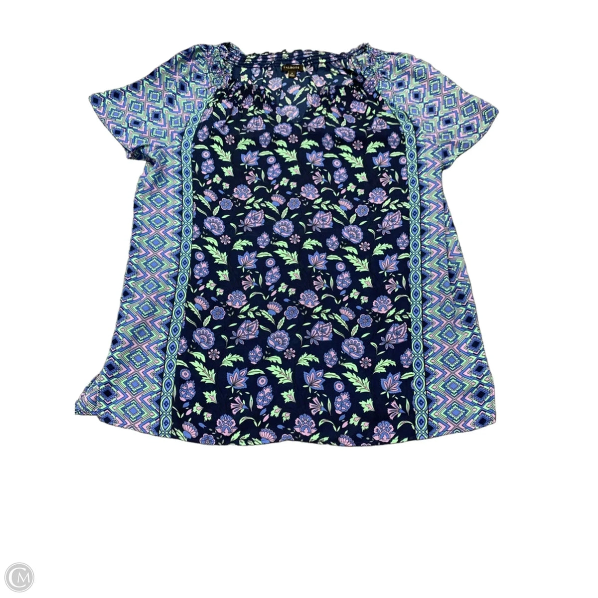 Blouse Short Sleeve By Talbots In Floral Print, Size: S