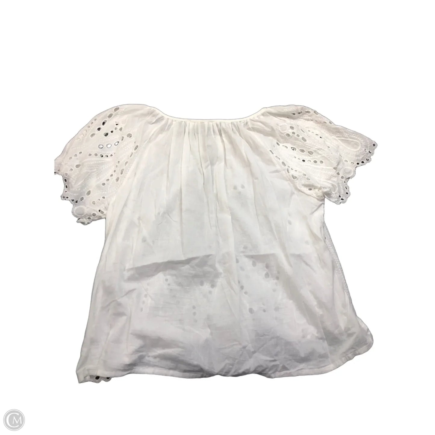 Blouse Short Sleeve By Michael By Michael Kors In White, Size: M