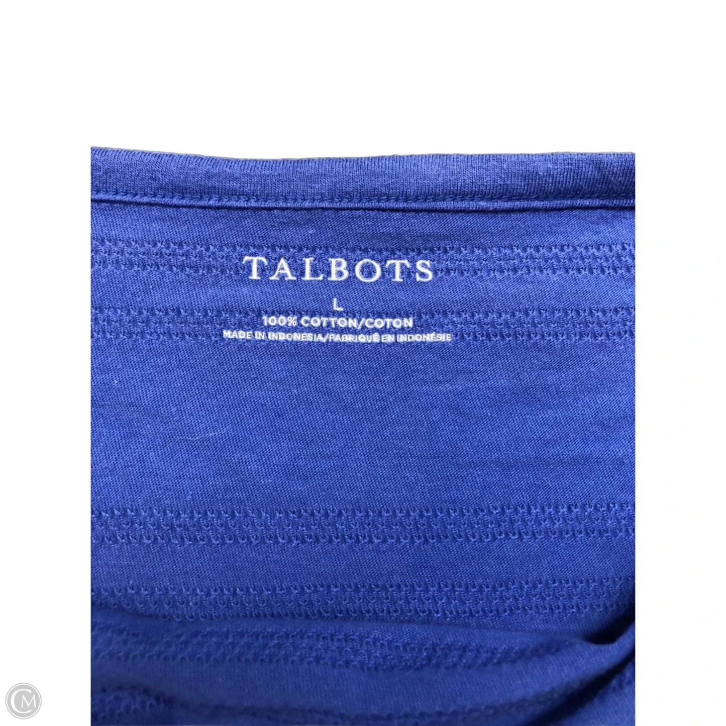 Top Short Sleeve Basic By Talbots In Blue, Size: L